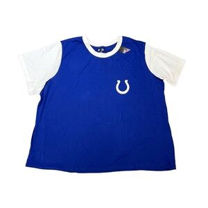 NFL Indianapolis Colts Blue White Logo Team Apparel Short Sleeve Football Top
